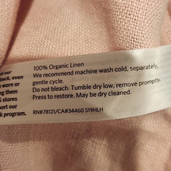 Eileen Fisher Pink 100% Organic Linen Shaw Collar Blazer Size LP Lagenlook Beach - Picture 5 of 11